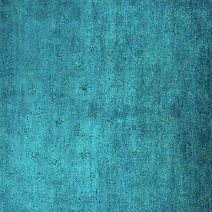 Square Oriental Turquoise Industrial Rug, urb2655turq