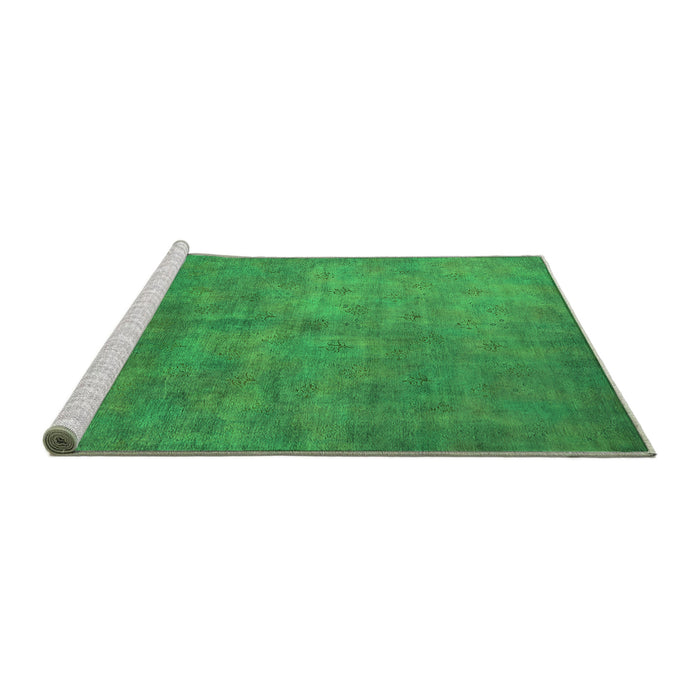 Sideview of Machine Washable Oriental Green Industrial Area Rugs, wshurb2655grn