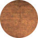 Round Oriental Orange Industrial Rug, urb2655org