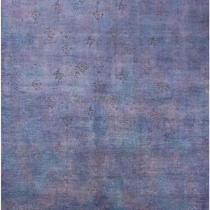 Machine Washable Industrial Modern Light Purple Blue Rug, wshurb2655