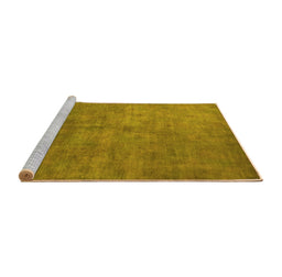 Sideview of Machine Washable Oriental Yellow Industrial Rug, wshurb2655yw