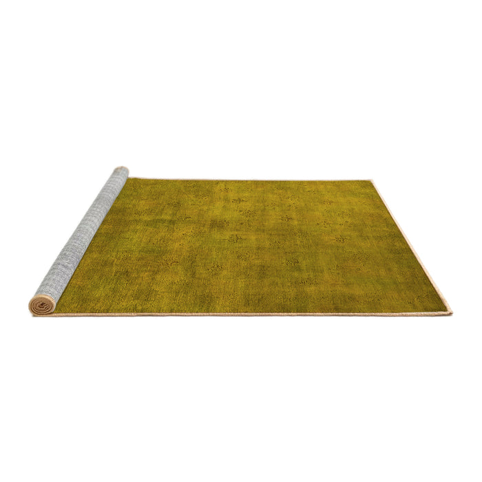 Sideview of Machine Washable Oriental Yellow Industrial Rug, wshurb2655yw