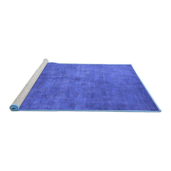 Sideview of Machine Washable Oriental Blue Industrial Rug, wshurb2655blu
