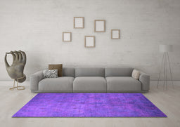 Machine Washable Oriental Purple Industrial Area Rugs in a Living Room, wshurb2655pur