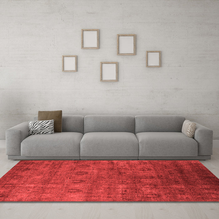 Industrial Red Washable Rugs