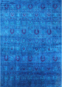 Machine Washable Industrial Modern Deep Sky Blue Rug, wshurb2656