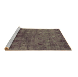 Sideview of Machine Washable Oriental Brown Industrial Rug, wshurb2656brn