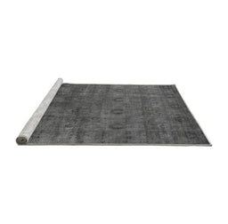 Sideview of Machine Washable Oriental Gray Industrial Rug, wshurb2656gry