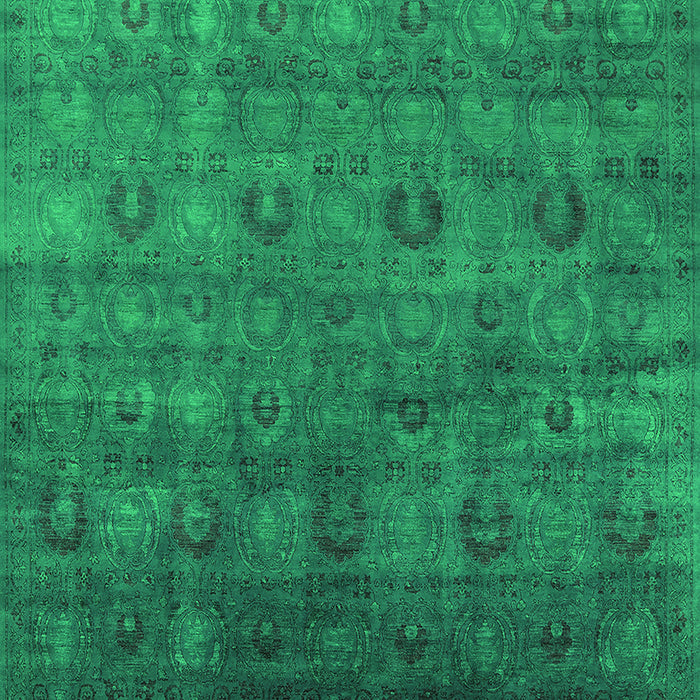 Machine Washable Oriental Green Industrial Area Rugs, wshurb2656grn