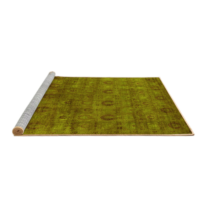 Sideview of Machine Washable Oriental Yellow Industrial Rug, wshurb2656yw