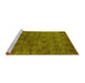 Sideview of Machine Washable Oriental Yellow Industrial Rug, wshurb2656yw