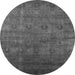 Round Oriental Gray Industrial Rug, urb2656gry