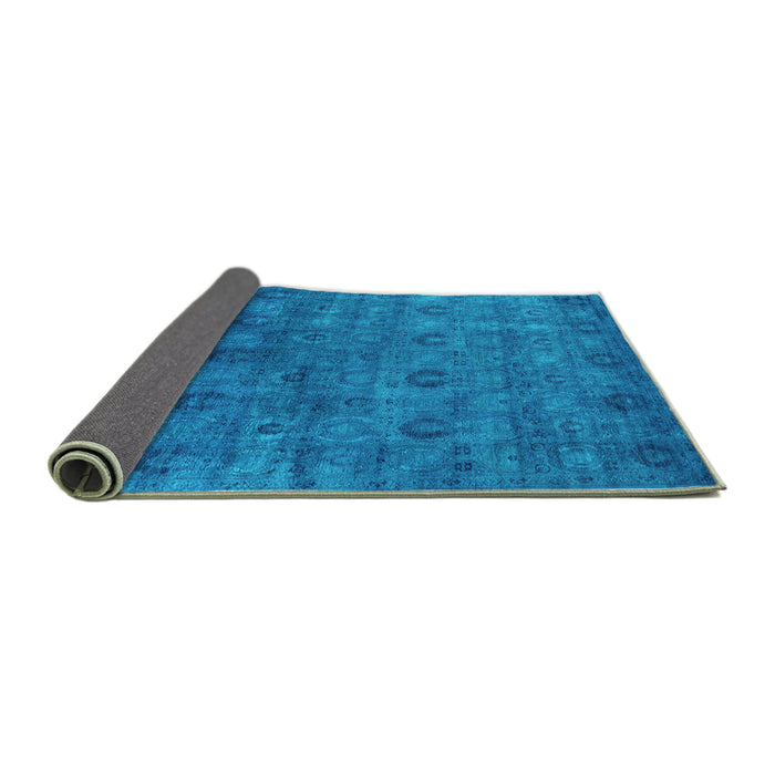 Sideview of Oriental Turquoise Industrial Rug, urb2656turq