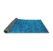 Sideview of Oriental Turquoise Industrial Rug, urb2656turq