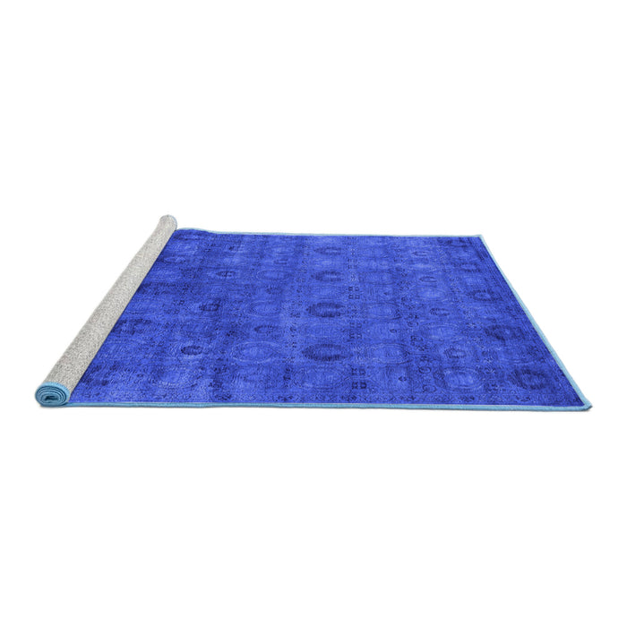 Sideview of Machine Washable Oriental Blue Industrial Rug, wshurb2656blu