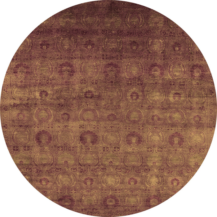 Round Oriental Orange Industrial Rug, urb2656org