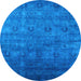 Round Oriental Light Blue Industrial Rug, urb2656lblu