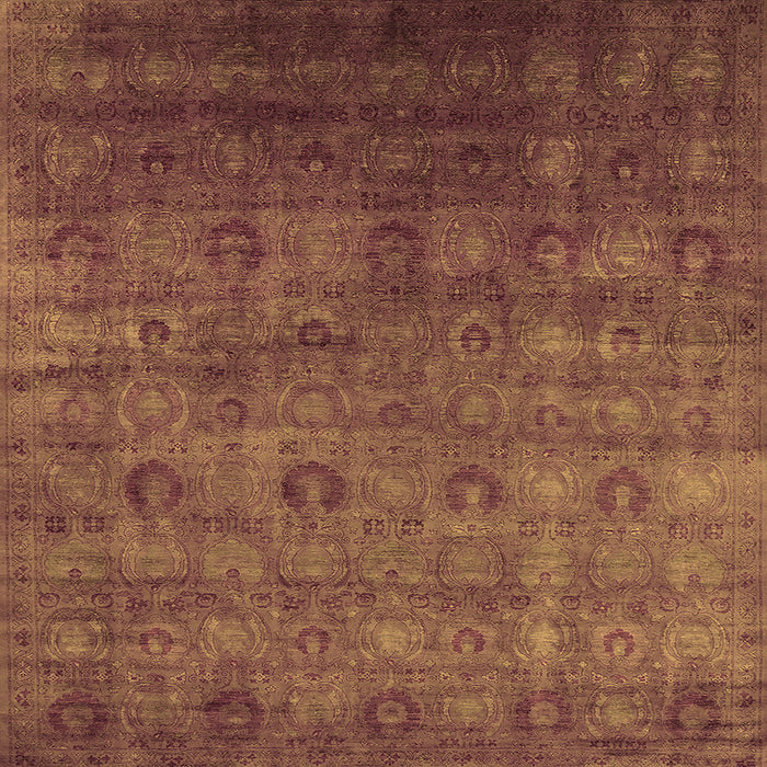 Square Oriental Orange Industrial Rug, urb2656org