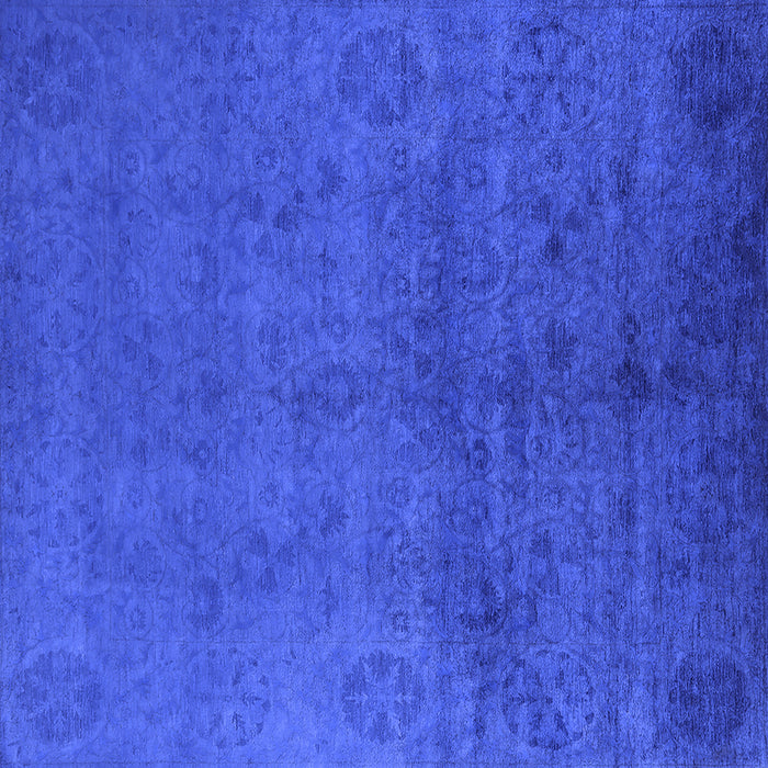 Square Machine Washable Oriental Blue Industrial Rug, wshurb2657blu