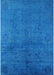 Machine Washable Industrial Modern Neon Blue Rug, wshurb2657