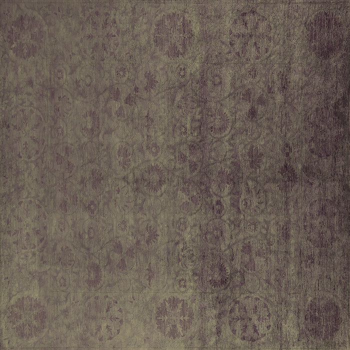 Square Machine Washable Oriental Brown Industrial Rug, wshurb2657brn