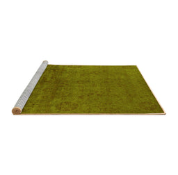 Sideview of Machine Washable Oriental Yellow Industrial Rug, wshurb2657yw