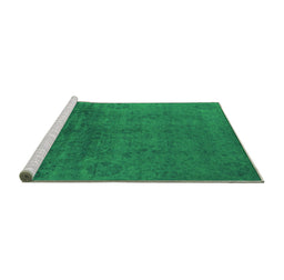 Sideview of Machine Washable Oriental Green Industrial Area Rugs, wshurb2657grn