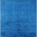 Square Mid-Century Modern Neon Blue Oriental Rug, urb2657