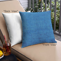 Front View of Mid-Century Modern Urban Square Neon Blue Throw Pillow, 18 inch by 18 inch, pwurb2657
