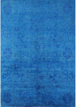 Mid-Century Modern Neon Blue Oriental Rug, urb2657