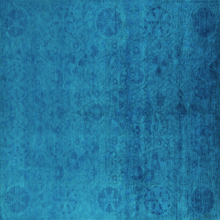 Square Oriental Turquoise Industrial Rug, urb2657turq