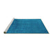 Sideview of Machine Washable Oriental Turquoise Industrial Area Rugs, wshurb2657turq