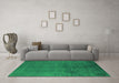 Machine Washable Oriental Green Industrial Area Rugs in a Living Room,, wshurb2657grn