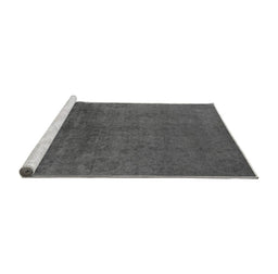 Sideview of Machine Washable Oriental Gray Industrial Rug, wshurb2657gry