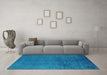 Machine Washable Oriental Turquoise Industrial Area Rugs in a Living Room,, wshurb2657turq