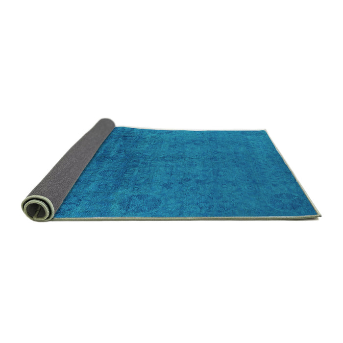 Sideview of Oriental Turquoise Industrial Rug, urb2657turq