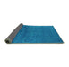 Sideview of Oriental Turquoise Industrial Rug, urb2657turq