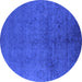 Round Oriental Blue Industrial Rug, urb2657blu