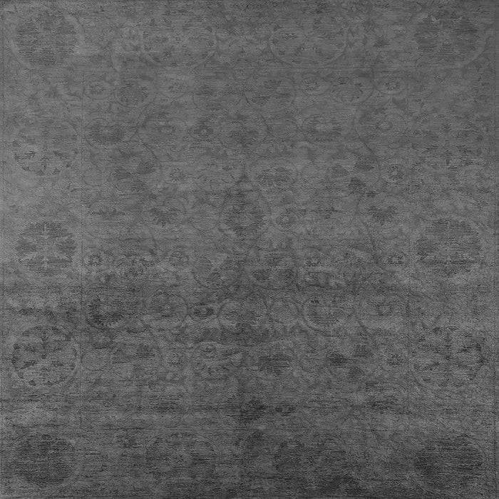 Square Machine Washable Oriental Gray Industrial Rug, wshurb2657gry