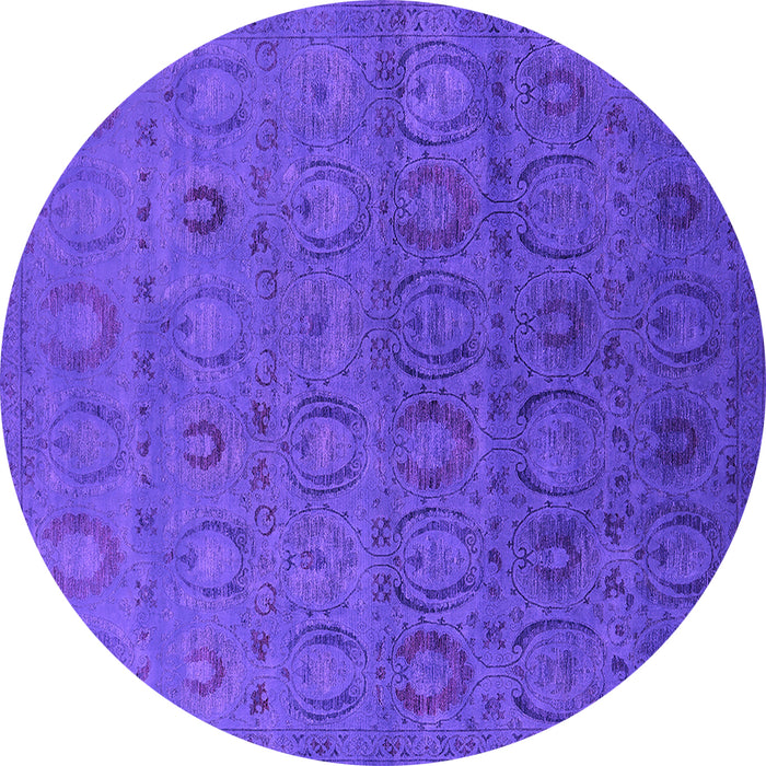 Round Machine Washable Oriental Pink Industrial Rug, wshurb2658pnk