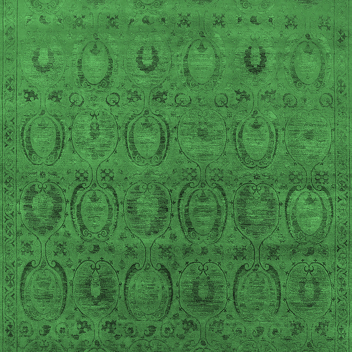 Machine Washable Oriental Emerald Green Industrial Area Rugs, wshurb2658emgrn