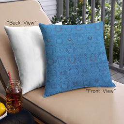 Front View of Mid-Century Modern Urban Square Deep Sky Blue Throw Pillow, 18 inch by 18 inch, pwurb2658
