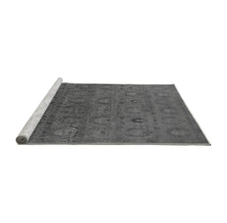 Sideview of Machine Washable Oriental Gray Industrial Rug, wshurb2658gry