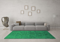 Machine Washable Oriental Green Industrial Area Rugs in a Living Room,, wshurb2658grn