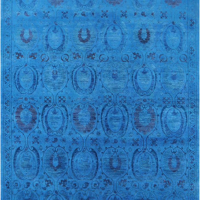 Machine Washable Industrial Modern Deep Sky Blue Rug, wshurb2658