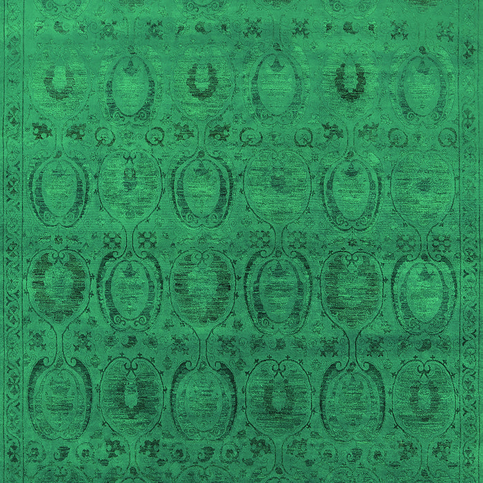 Machine Washable Oriental Green Industrial Area Rugs, wshurb2658grn