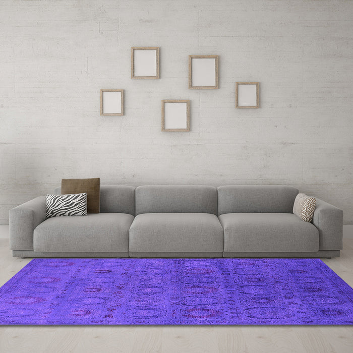 Machine Washable Oriental Pink Industrial Rug in a Living Room, wshurb2658pnk