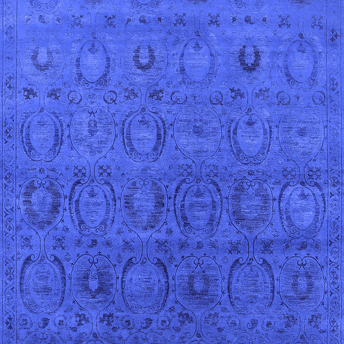 Machine Washable Oriental Blue Industrial Rug, wshurb2658blu