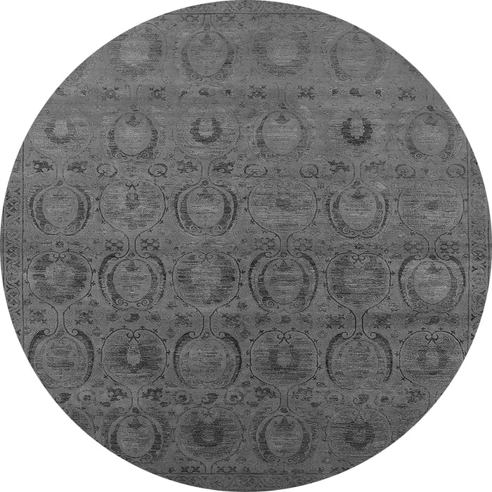 Round Oriental Gray Industrial Rug, urb2658gry
