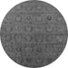 Round Oriental Gray Industrial Rug, urb2658gry